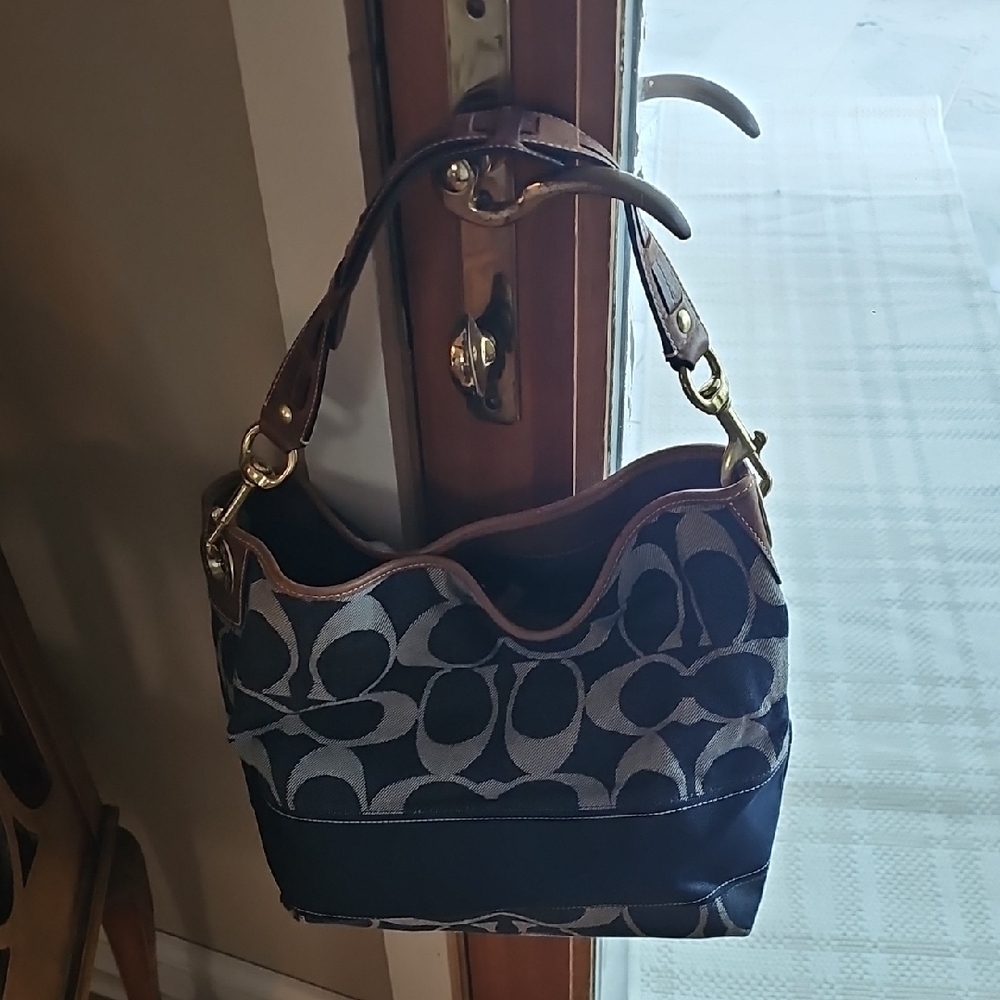 Coach Navy and Brown Women's Bag